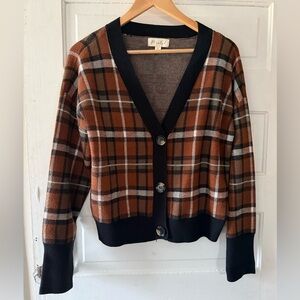 Marled by RC Plaid Button-Up Cardigan